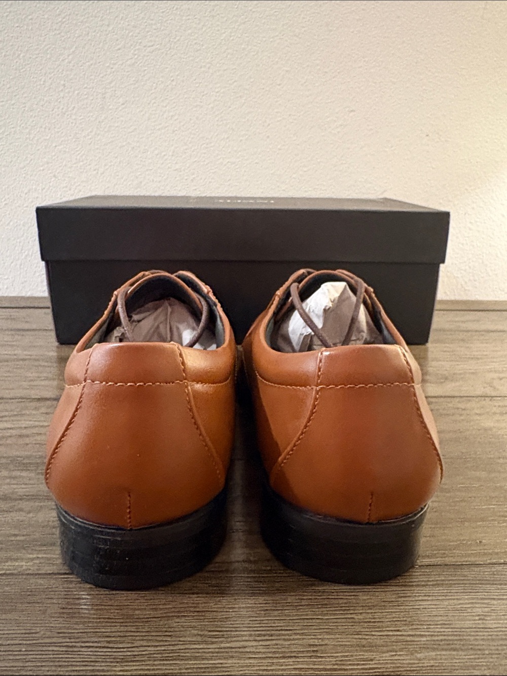 NIB [Alfani] Andrew Plain Toe Derbys Casual Dress Shoes Dark Tan Brown Men's 9 - Picture 11 of 14
